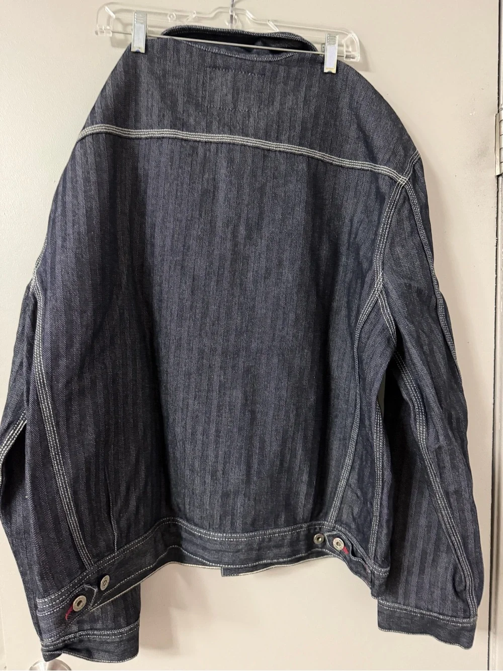 GUESS Men’s Dark Wash Denim Jacket 2XL Button Front Trucker Jean Coat